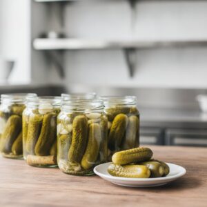 Кисели краставички, ферментирали в буркан с копър и чесън