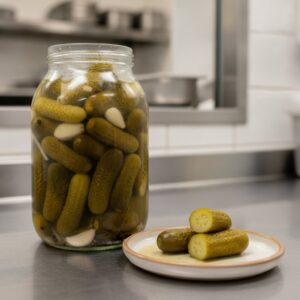 Кисели краставички - стерилизирани, в буркан с марината