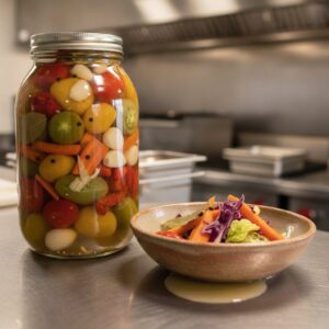 Маринована смесена туршия с чушки, моркови и зеле