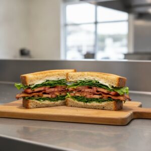 Сандвич BLT с бекон, маруля и домат