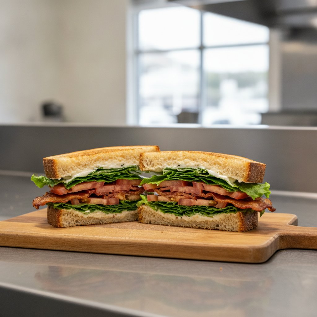 Сандвич BLT с бекон, маруля и домат