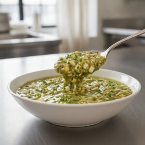 Винегрет с яйца в бяла купичка с лъжица